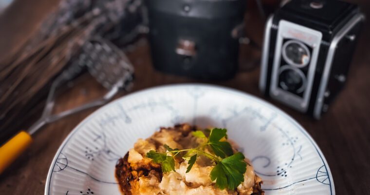 Hachis parmentier végétarien sans lactose (céleri-rave et épinards)